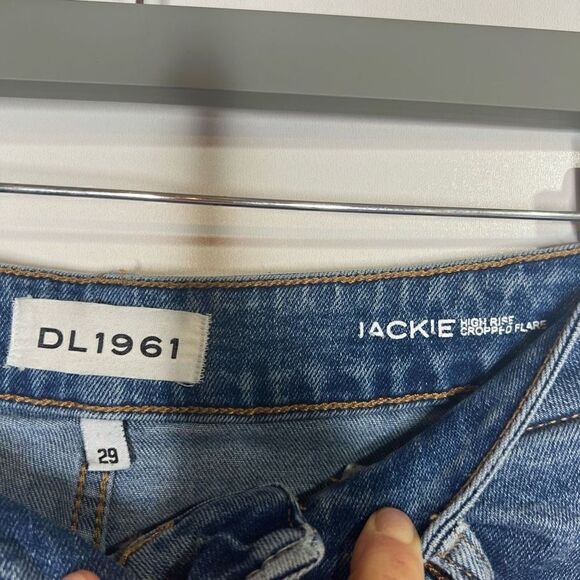 DL1961 Jackie High Rise Cropped Flare Jeans Raw Hem Sz 29 - Picture 3 of 12